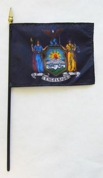 [21147] New York 4" x 6" Mounted Flags