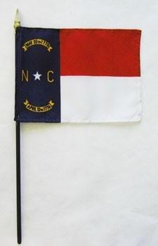 North Carolina 4" x 6" Mounted Flags