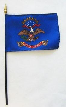 North Dakota 4" x 6" Mounted Flags