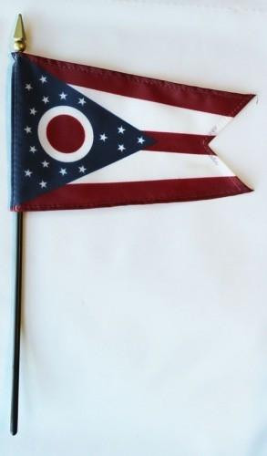 Ohio 4" x 6" Mounted Flags