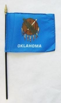 Oklahoma 4" x 6" Mounted Flags