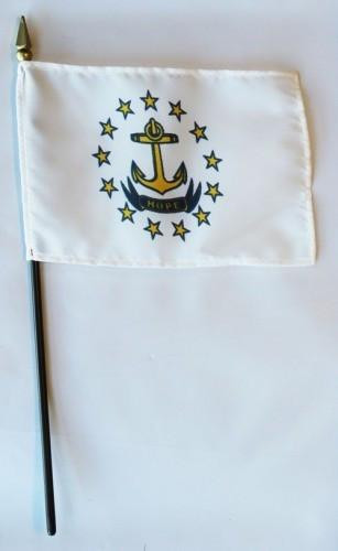 [21406] Rhode Island 4" x 6" Mounted Flags