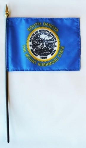 [21480] South Dakota 4" x 6" Mounted Flags