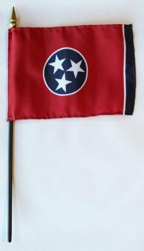 Tennessee 4" x 6" Mounted Flags