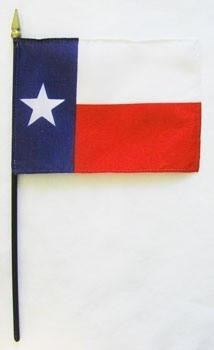 Texas 4" x 6" Mounted Flags
