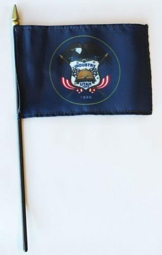 Utah 4" x 6" Mounted Flags (Historical)