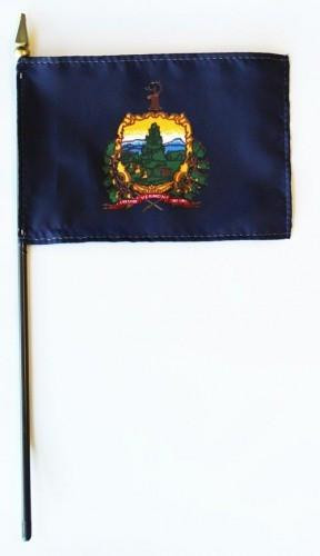 [21633] Vermont 4" x 6" Mounted Flags