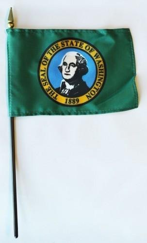[21707] Washington 4" x 6" Mounted Flags