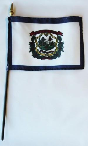 [21744] West Virginia 4" x 6" Mounted Flags