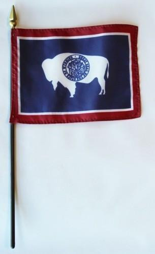 [21818] Wyoming 4" x 6" Mounted Flags