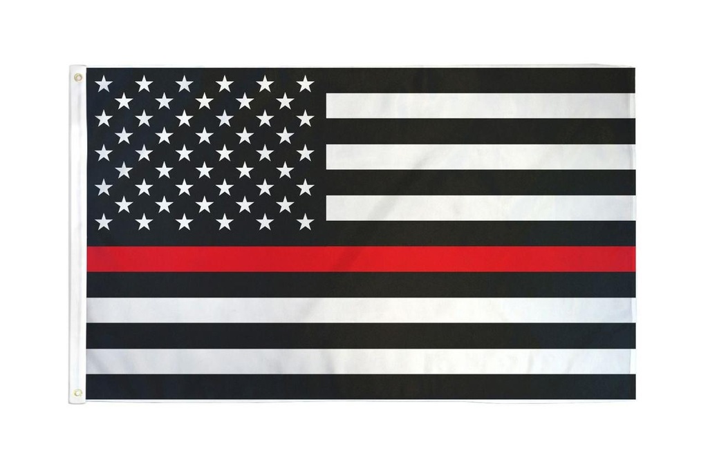 [THINREDLINE35] USA Thin Red Line 3' x 5' Polyester Flag